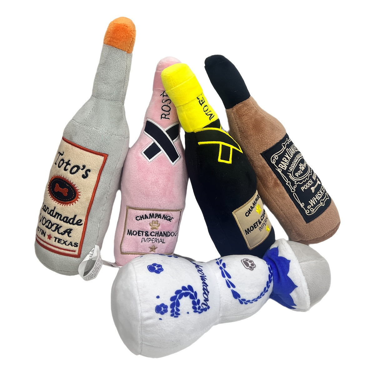 1pc Interactive Dog Toy Bottle - Squeaky Plush - rarefrenchies 