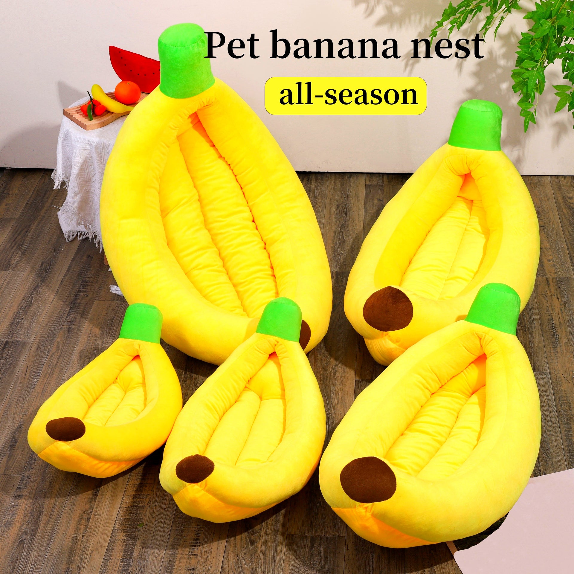 Banana Pet Bed - rarefrenchies 