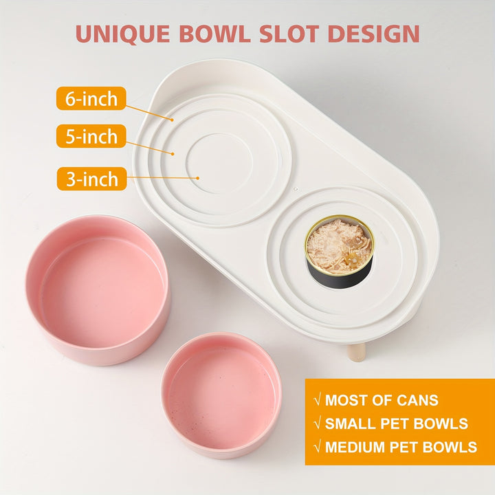 Modern Double Bowl Elevated Feeder - rarefrenchies 