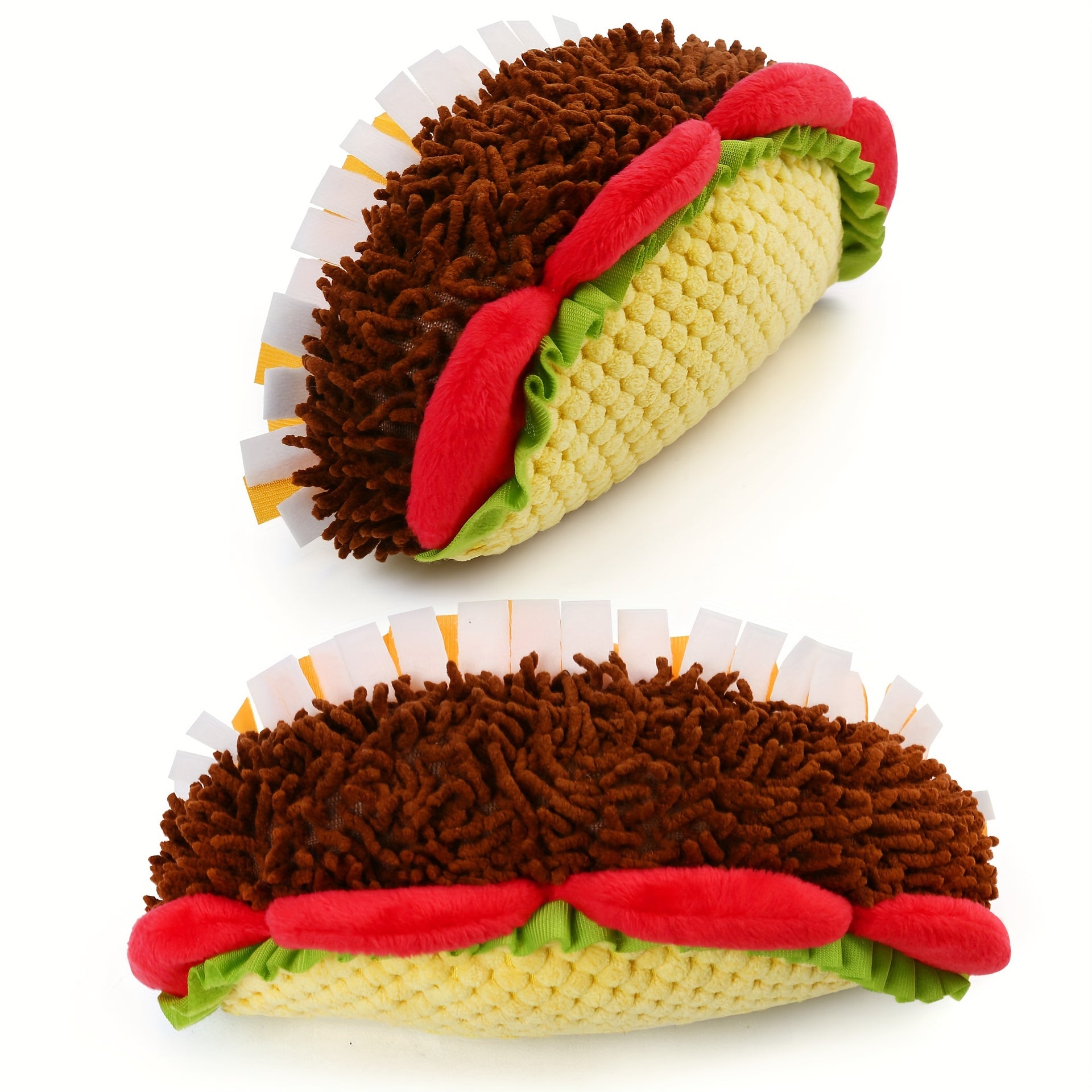 Squeaky Plush Taco Dog Toy - rarefrenchies 