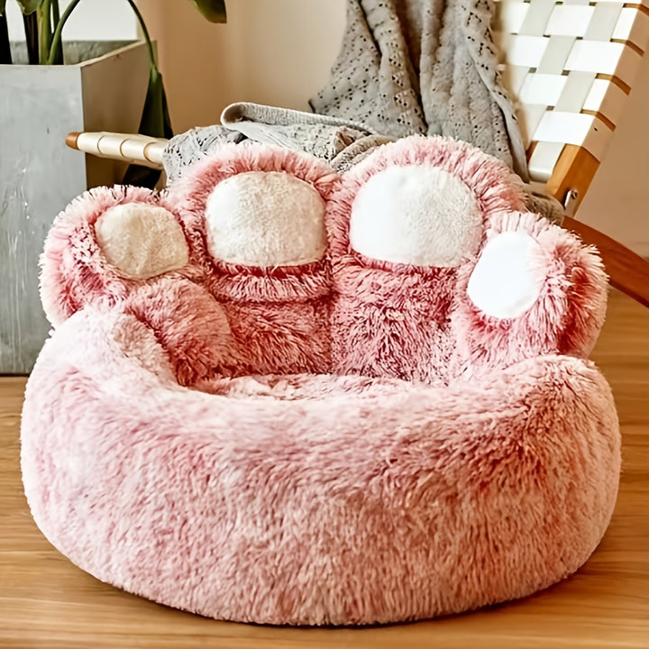 Bear Paw Plush Pet Bed - rarefrenchies 