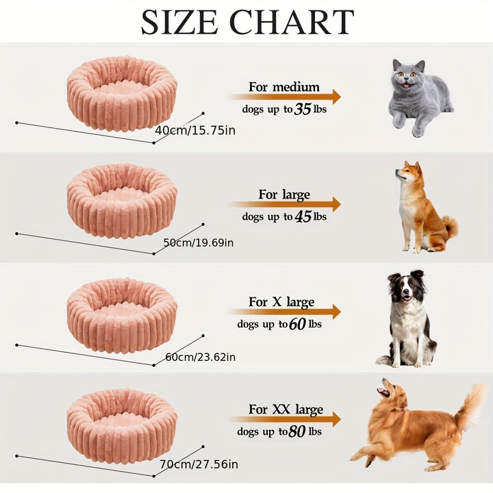 Circular Plush Pet Bed - rarefrenchies 