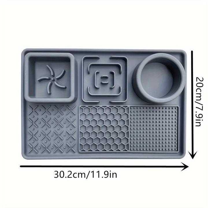 Silicone Feeding Mat for Dogs | with Slow Feeder Lick Mat with Water Bowl - rarefrenchies 