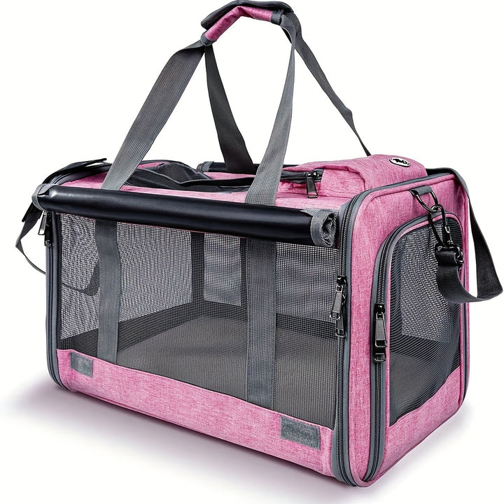 Large & Medium Pet Carrier - Soft-Sided Carrier For Cats, Puppies, Dog Carriers, Cat Carriers With Pet Privacy Protection - rarefrenchies 