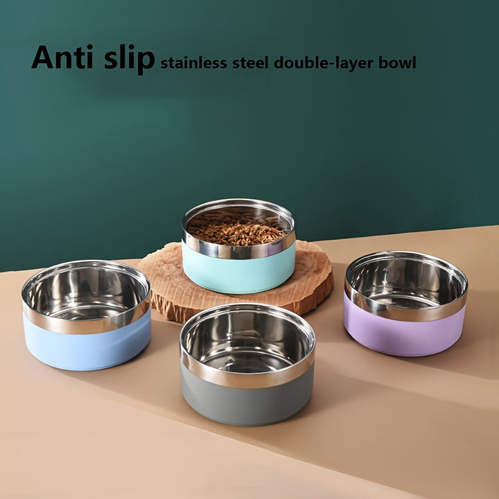 Stainless Steel Dog Bowl, Non-Slip - rarefrenchies 