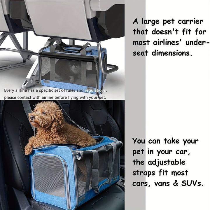 Large & Medium Pet Carrier - Soft-Sided Carrier For Cats, Puppies, Dog Carriers, Cat Carriers With Pet Privacy Protection - rarefrenchies 