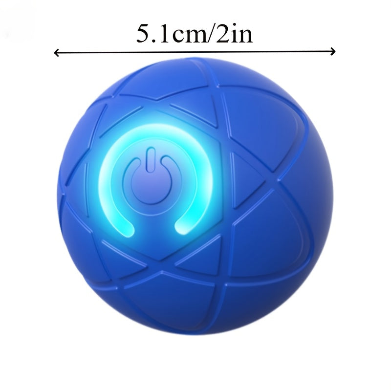 Smart Dog Toy Ball - Automatic Moving, USB Rechargeable, Geometric Pattern, Plastic - rarefrenchies 