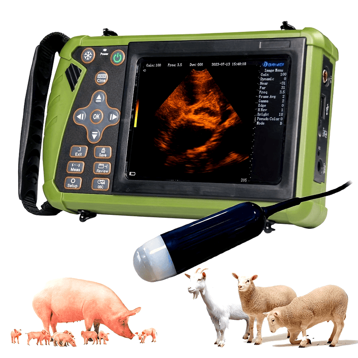 Portable Vet Ultrasound Machine For Pregnancy Veterinary Ultrasound Scanner With 3.5Mhz Convex Probe For Dog, Cat, Goat, Pig... - rarefrenchies 
