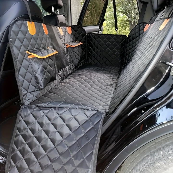 Heavy-Duty Waterproof Dog Seat Cover with Storage Pocket - rarefrenchies 