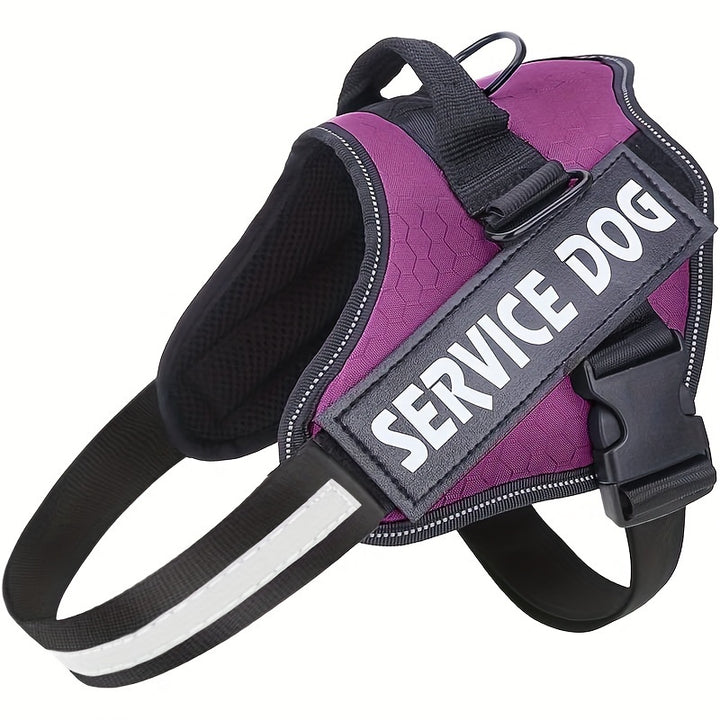 Dog Harness No-Pull Service Dog Harness With Handle Adjustable Outdoor Pet Dog Vest Reflective Nylon Material Vest For Small Medium Large Dogs - For Training & Walking - Suitable for All Breeds - Perfect Gift for Dog Owners