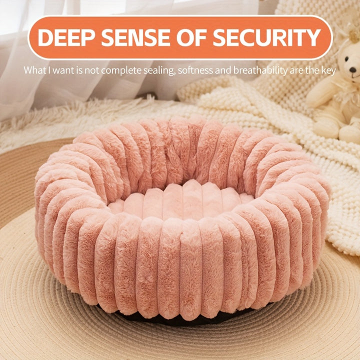 Circular Plush Pet Bed - rarefrenchies 