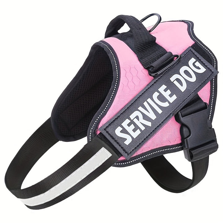 Dog Harness No-Pull Service Dog Harness With Handle Adjustable Outdoor Pet Dog Vest Reflective Nylon Material Vest For Small Medium Large Dogs - For Training & Walking - Suitable for All Breeds - Perfect Gift for Dog Owners