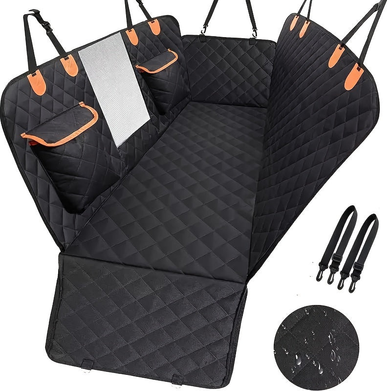 Heavy-Duty Waterproof Dog Seat Cover with Storage Pocket - rarefrenchies 