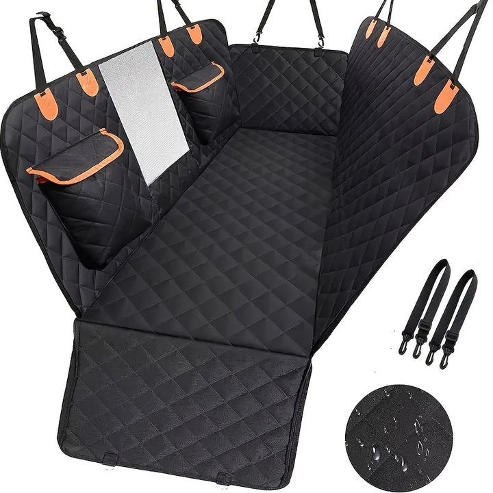Heavy-Duty Waterproof Dog Seat Cover with Storage Pocket - rarefrenchies 