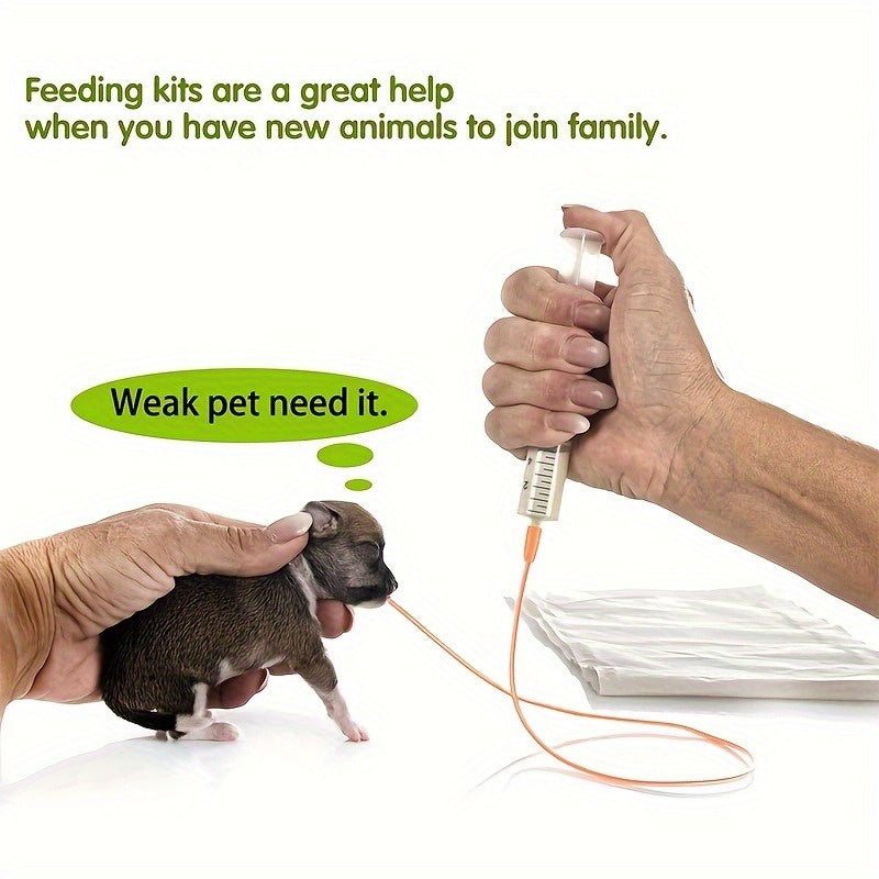 1 Small Animal Feeding Set - Red Rubber Feeding Tube with 1 Feeder, 2.03oz for Sheep, Goats, Puppies, Kittens - Ideal for Newborns and Hydration, Newborn Feeding Supplies | Plastic Feeder | Durable Plastic Feeder, No Battery