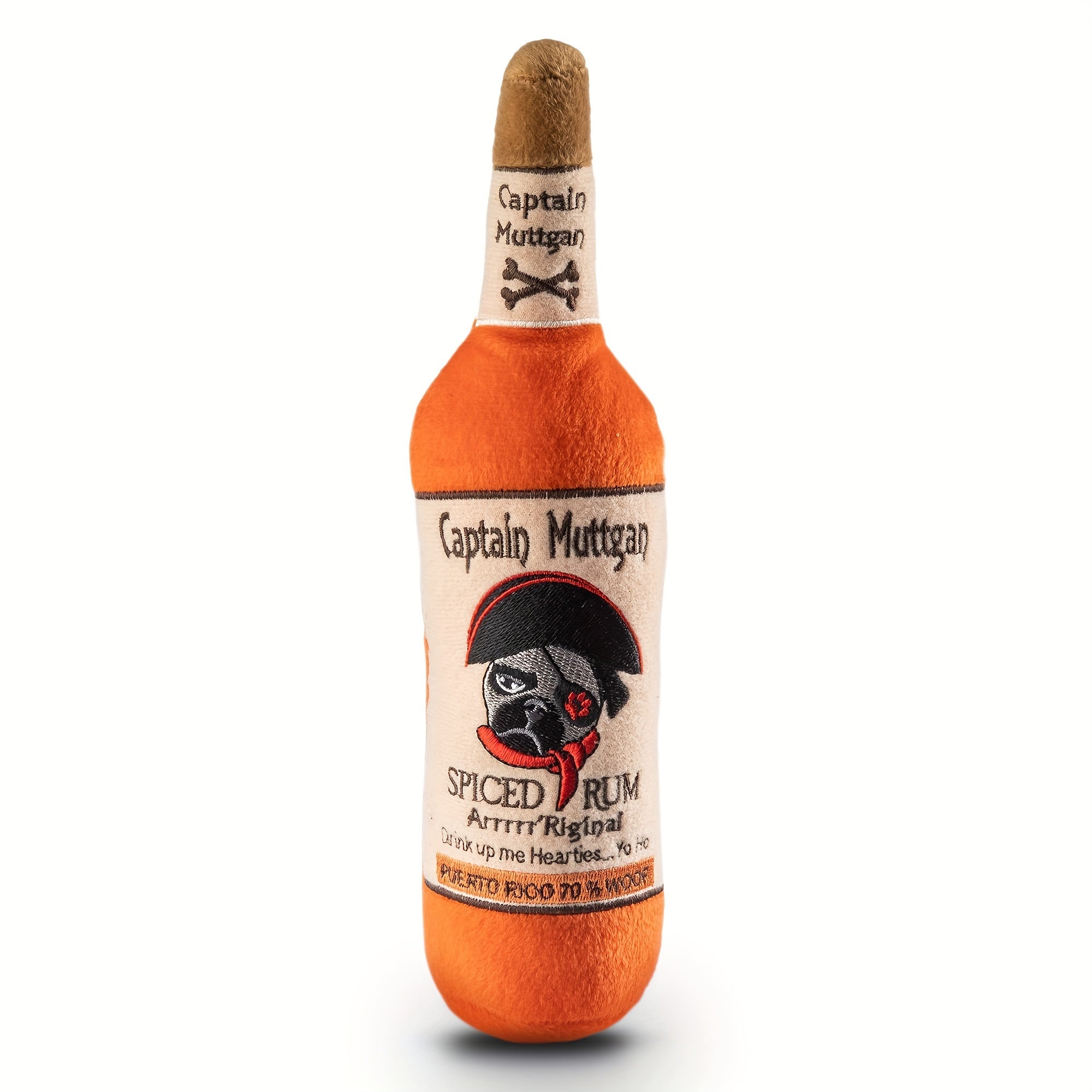Captain For Morgan Squeaky Plush Dog Toy - rarefrenchies 
