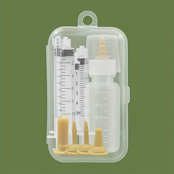 Puppy & Kitten Nursing Kit - Soft Silicone Pet Feeding Bottle & Syringes with Measurement Markings - rarefrenchies 