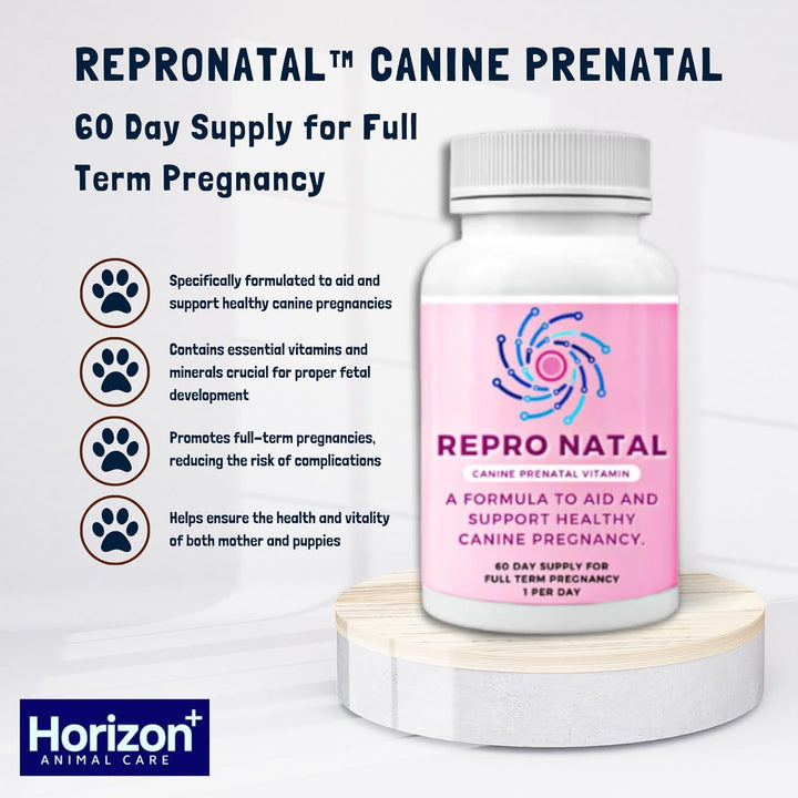 Canine Prenatal Multi-Vitamin Capsules - 60-Day Supply to Aid Full-Term Pregnancies and Promote Optimal Health for Expecting Dogs - ReproNatal™ Dog Supplement - rarefrenchies 