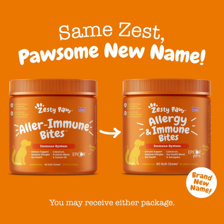 Zesty Paws Dog Soft Chews - Omega 3 & Probiotics for Skin Health - Lamb Flavor, 90 Count - rarefrenchies 