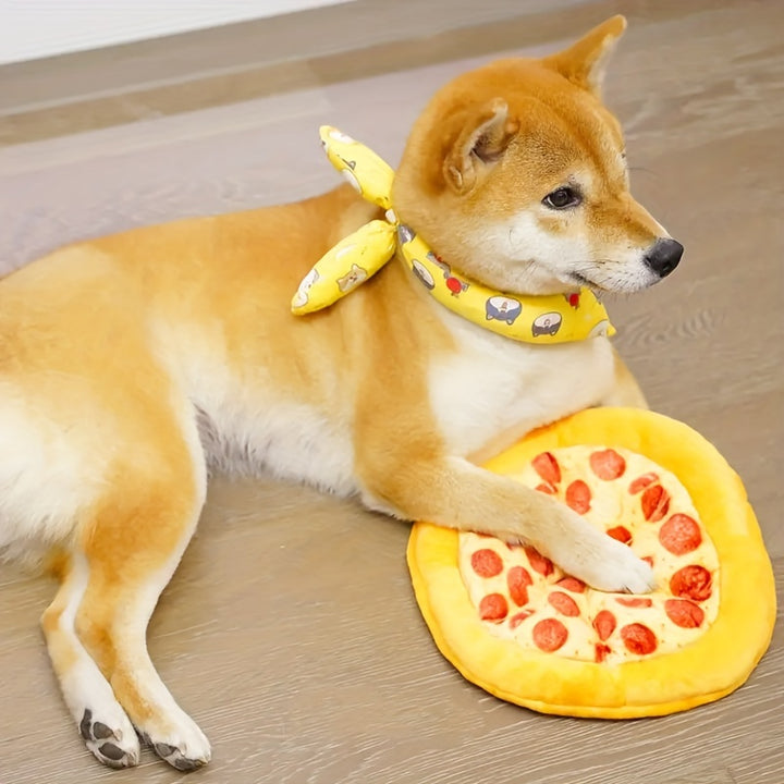 Plush Pepperoni Pizza Dog Toy - rarefrenchies 