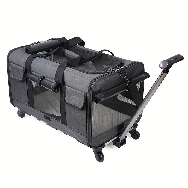 Large Extra Portable Detachable Dog Trolley Case - Foldable Pet Bag Cat Travel Carrier Bag - rarefrenchies 