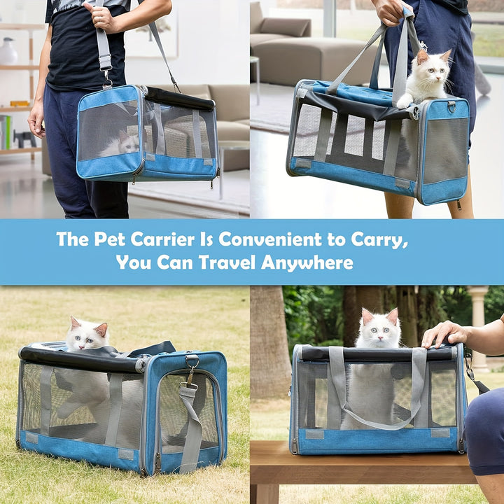 Large & Medium Pet Carrier - Soft-Sided Carrier For Cats, Puppies, Dog Carriers, Cat Carriers With Pet Privacy Protection - rarefrenchies 