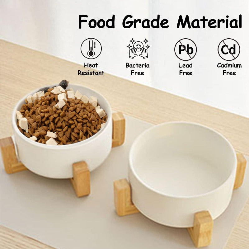 Elevated Pet Bowls with Stand, Ceramic Dog Bowl for Food & Water - rarefrenchies 