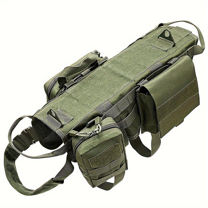 Tactical Dog Harness - with Multiple Pockets - rarefrenchies 