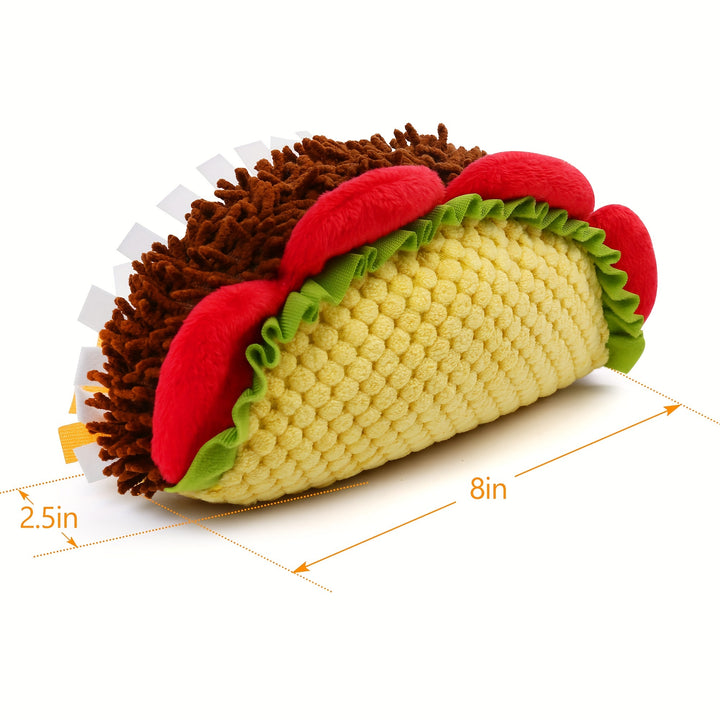 Squeaky Plush Taco Dog Toy - rarefrenchies 