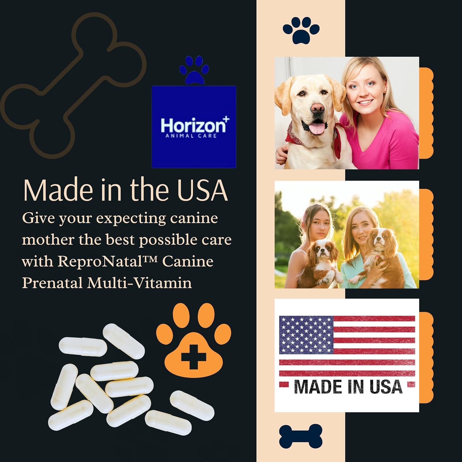 Canine Prenatal Multi-Vitamin Capsules - 60-Day Supply to Aid Full-Term Pregnancies and Promote Optimal Health for Expecting Dogs - ReproNatal™ Dog Supplement - rarefrenchies 