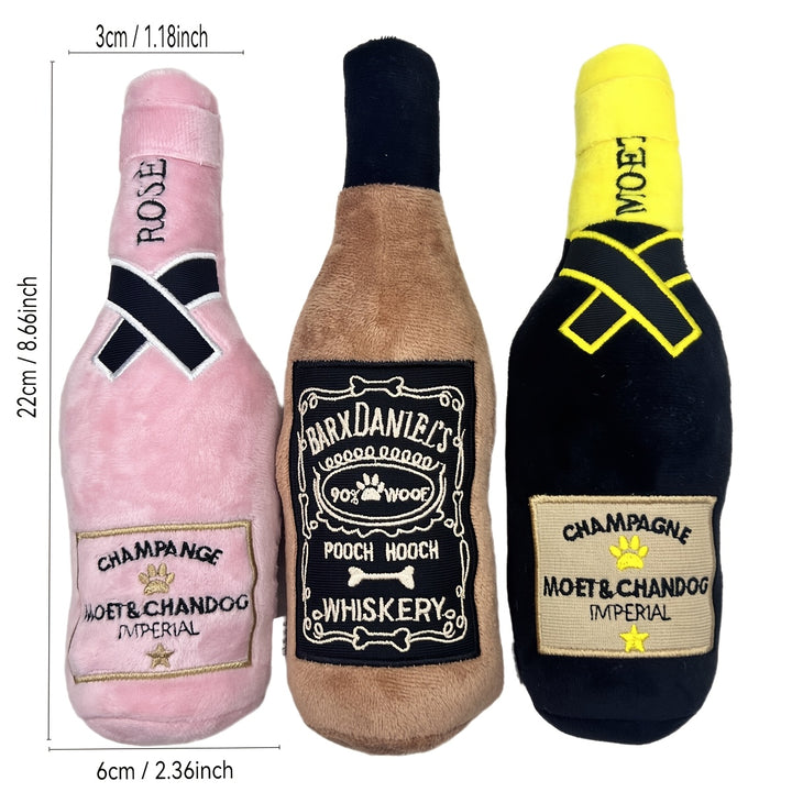 1pc Interactive Dog Toy Bottle - Squeaky Plush - rarefrenchies 