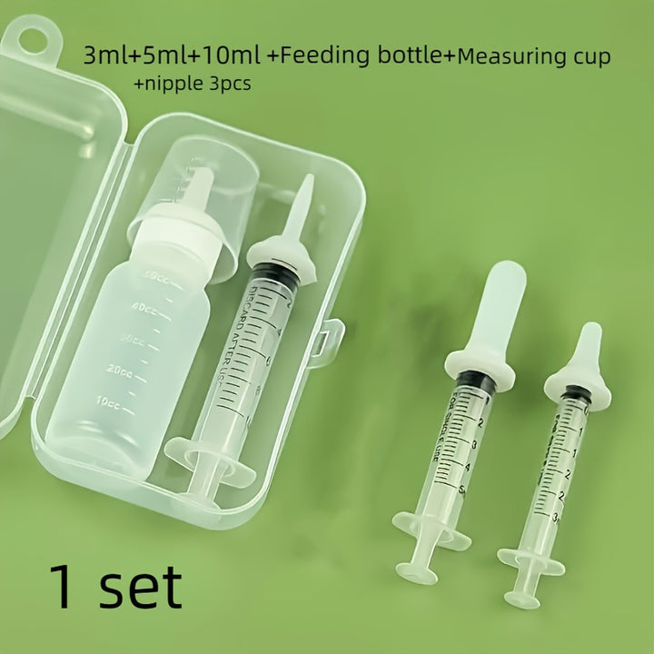 Puppy & Kitten Nursing Kit - Soft Silicone Pet Feeding Bottle & Syringes with Measurement Markings - rarefrenchies 