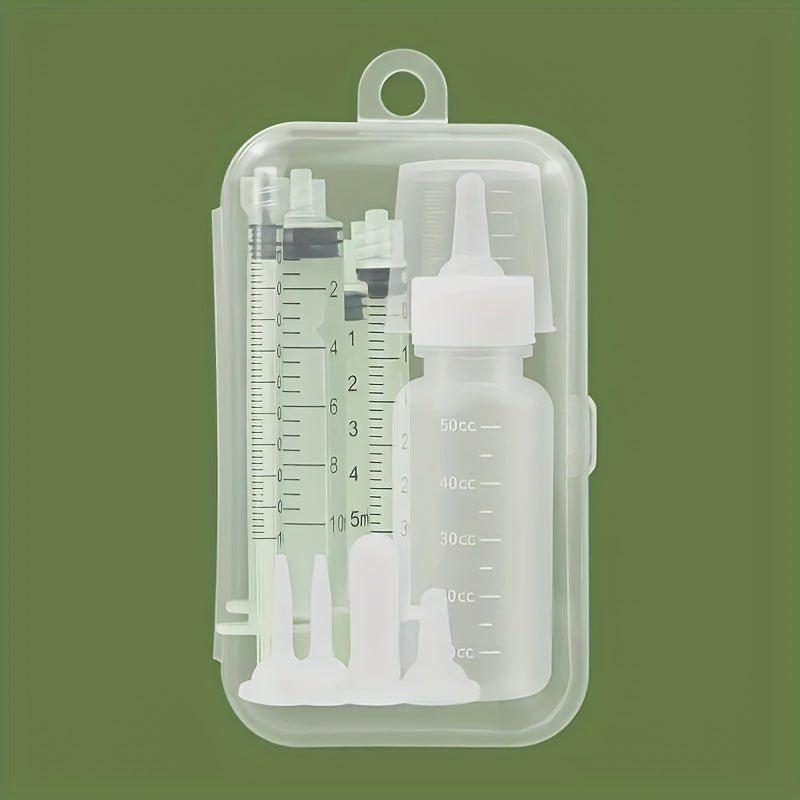 Puppy & Kitten Nursing Kit - Soft Silicone Pet Feeding Bottle & Syringes with Measurement Markings - rarefrenchies 