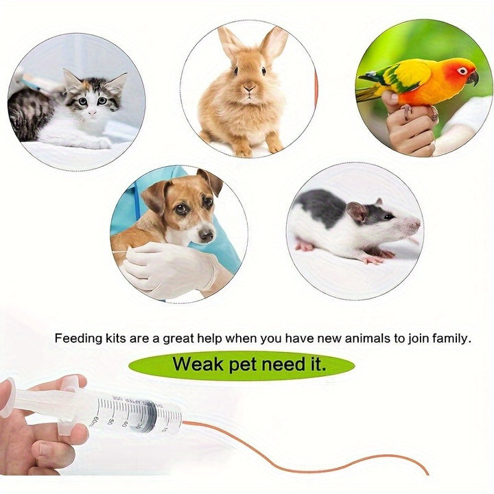 1 Small Animal Feeding Set - Red Rubber Feeding Tube with 1 Feeder, 2.03oz for Sheep, Goats, Puppies, Kittens - Ideal for Newborns and Hydration, Newborn Feeding Supplies | Plastic Feeder | Durable Plastic Feeder, No Battery