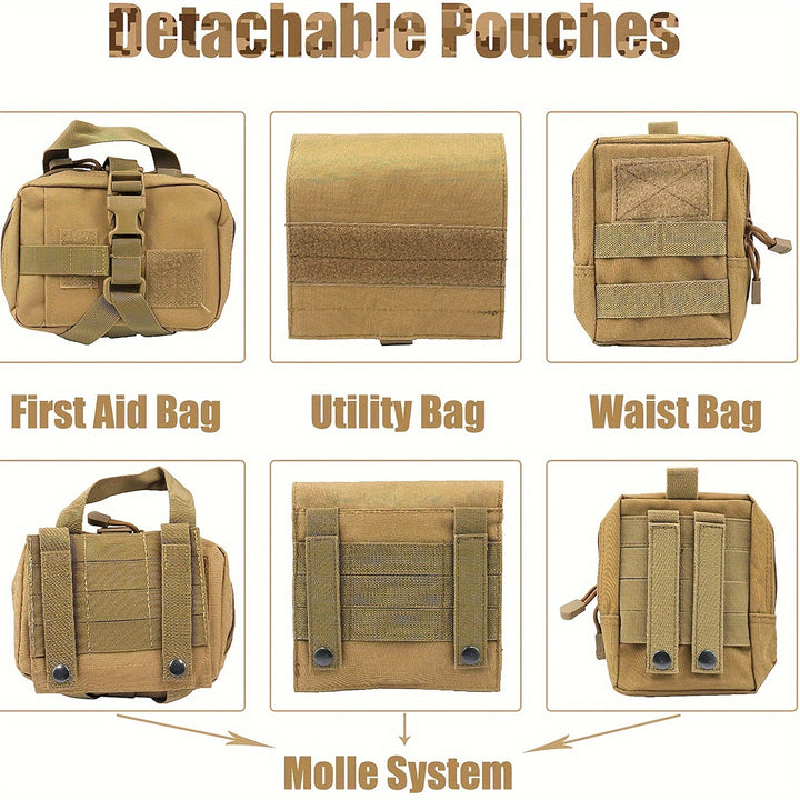 Tactical Dog Harness - with Multiple Pockets - rarefrenchies 