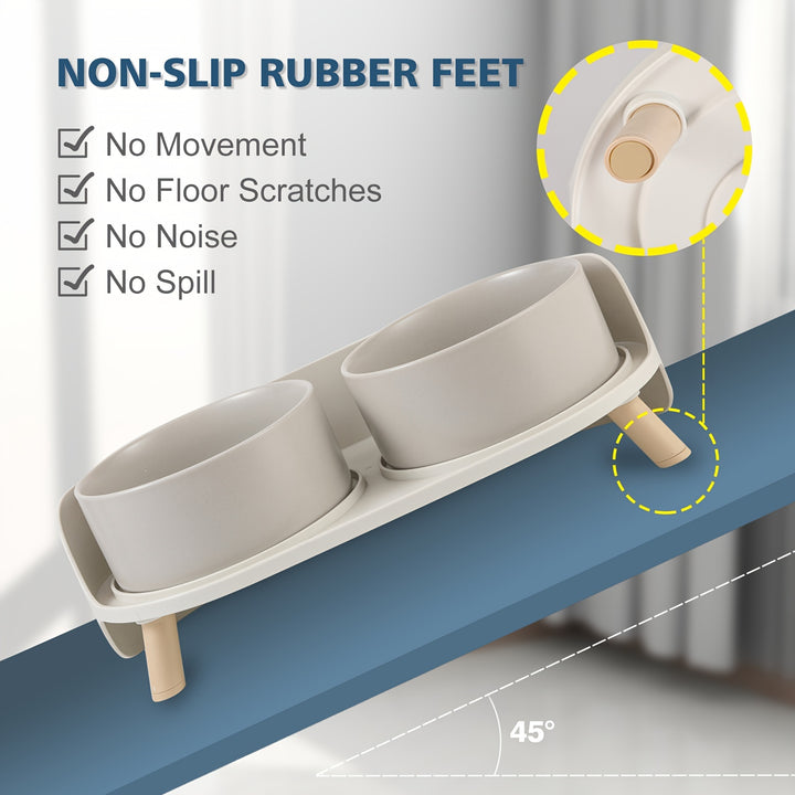 Modern Double Bowl Elevated Feeder - rarefrenchies 