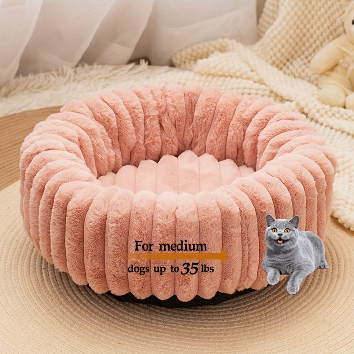 Circular Plush Pet Bed - rarefrenchies 