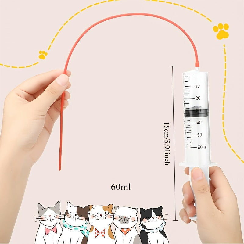1 Small Animal Feeding Set - Red Rubber Feeding Tube with 1 Feeder, 2.03oz for Sheep, Goats, Puppies, Kittens - Ideal for Newborns and Hydration, Newborn Feeding Supplies | Plastic Feeder | Durable Plastic Feeder, No Battery