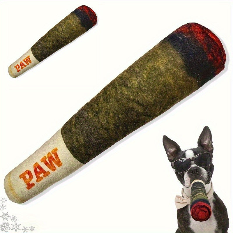 2pcs Camouflage Pattern Plush Cigar Dog Toys - Squeaky, Bite-Resistant, Polyester Chew Toys for All Breed Sizes, Interactive Pet Play for Dogs & Cats, Dog Chew Toy | Playful Pet Accessory | Durable Polyester - rarefrenchies 