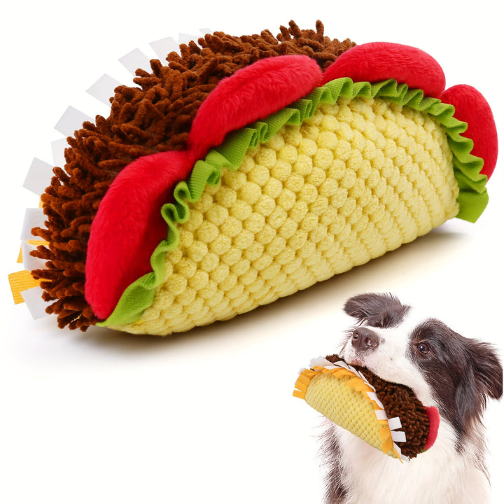 Squeaky Plush Taco Dog Toy - rarefrenchies 
