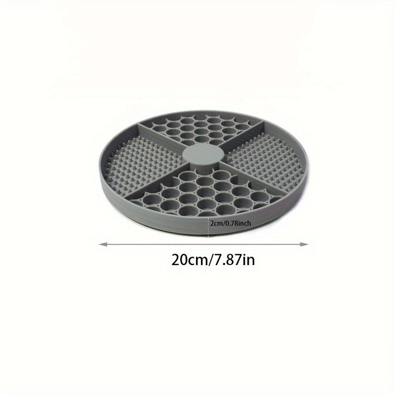 Round Dog Feeding Mat, Silicone Dog Licking Mat - rarefrenchies 