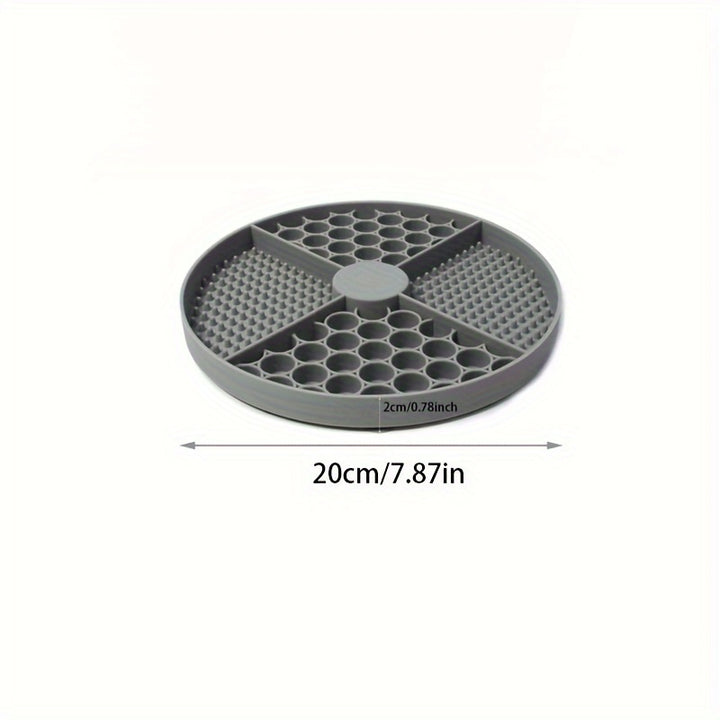 Round Dog Feeding Mat, Silicone Dog Licking Mat - rarefrenchies 