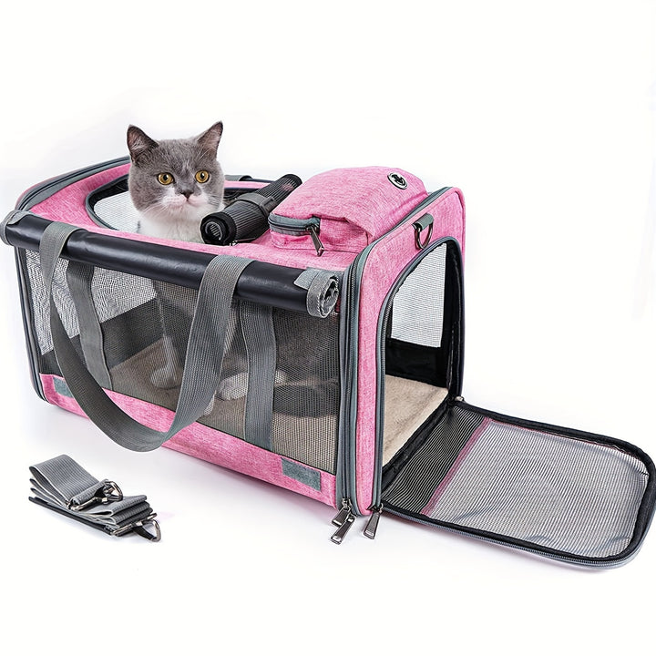 Large & Medium Pet Carrier - Soft-Sided Carrier For Cats, Puppies, Dog Carriers, Cat Carriers With Pet Privacy Protection - rarefrenchies 