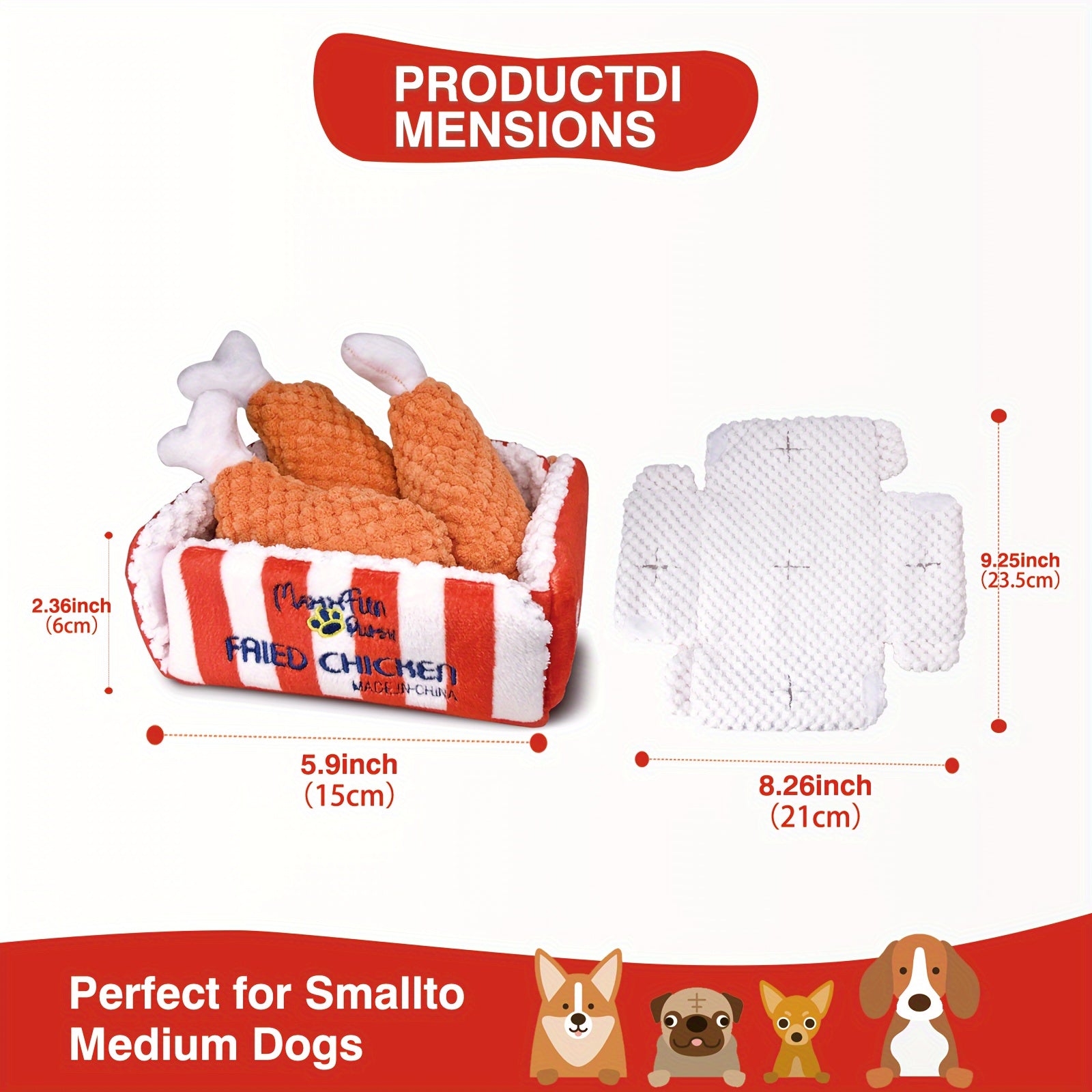 Fried Chicken Dog Toy - rarefrenchies 