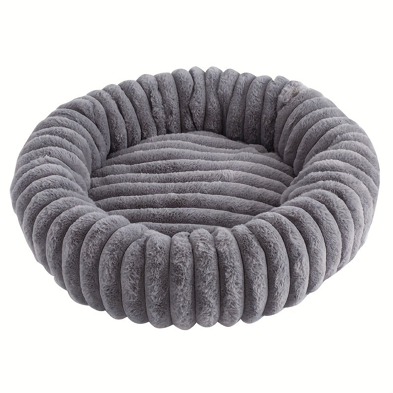 Circular Plush Pet Bed - rarefrenchies 