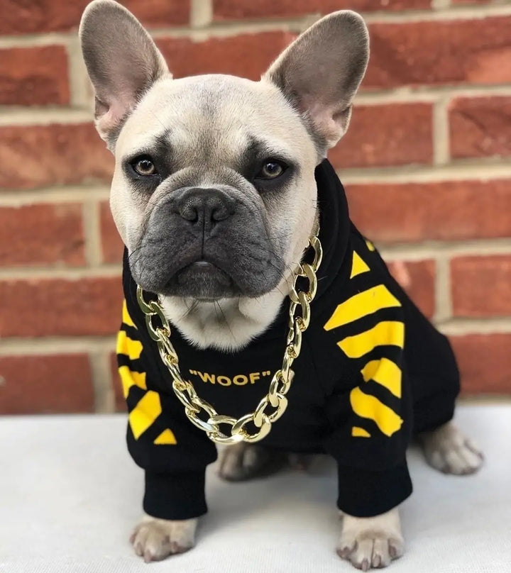 Pet Dog Clothes for French Bulldog Adidog Stripe Pattern Dogs Hoodie Clothes Jacket for French Bulldog - rarefrenchies 