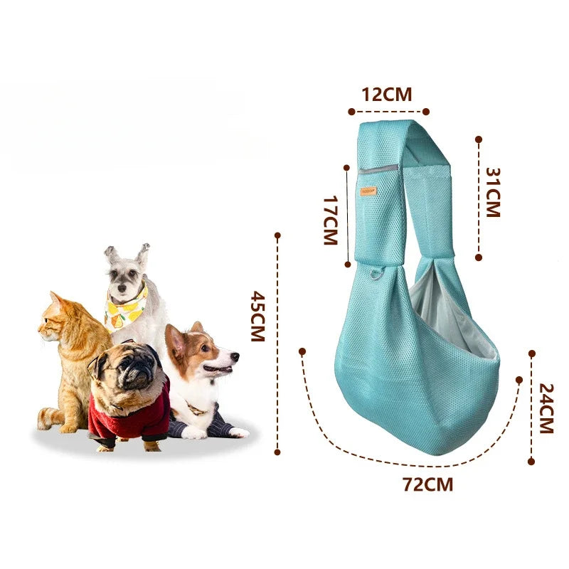 Summer Pet Sling Carrier Bag for Small Dog Dog Cat Breathable Outdoor Portable Messenger Bag Puppy Sling Handbag Tote Pouch - rarefrenchies 
