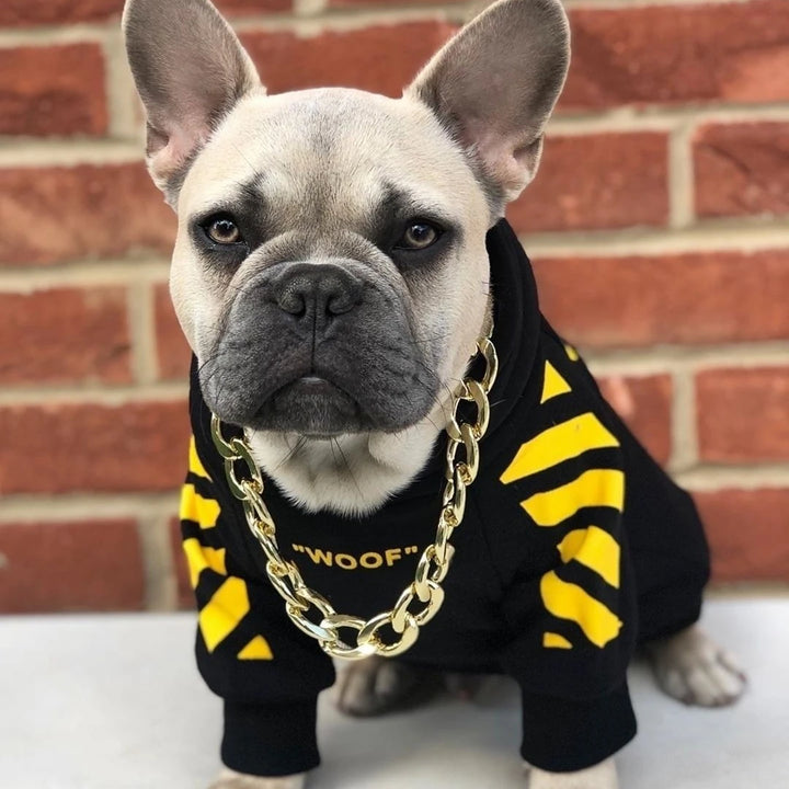 Pet Dog Clothes for French Bulldog Adidog Stripe Pattern Dogs Hoodie Clothes Jacket for French Bulldog - rarefrenchies 