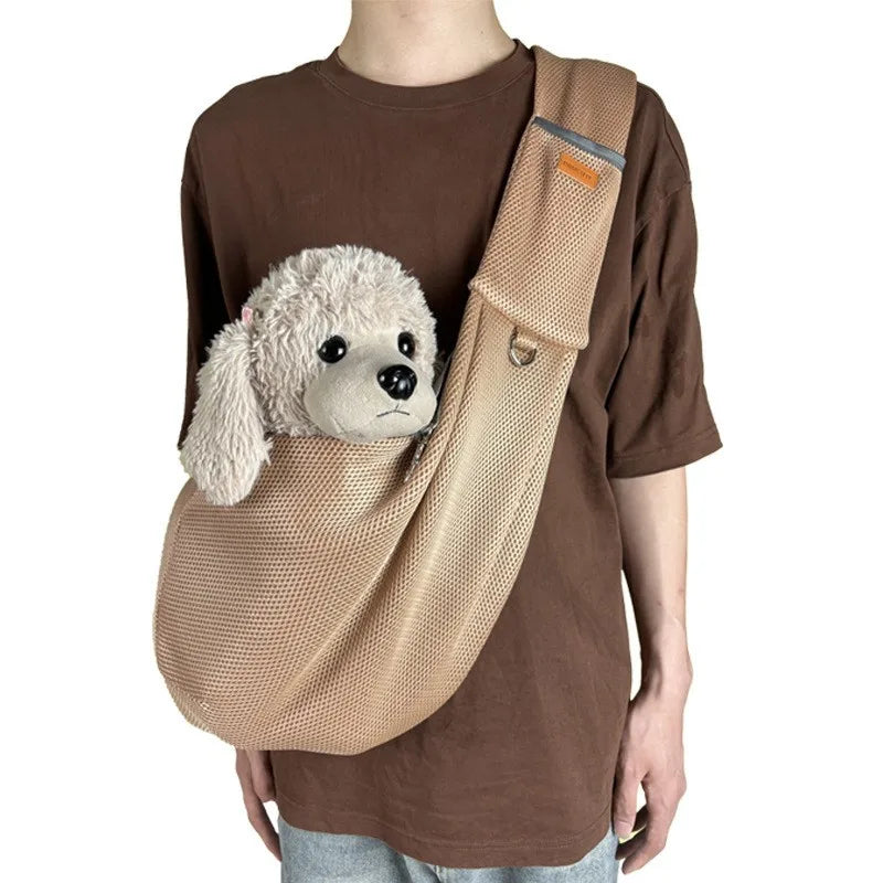 Summer Pet Sling Carrier Bag for Small Dog Dog Cat Breathable Outdoor Portable Messenger Bag Puppy Sling Handbag Tote Pouch - rarefrenchies 