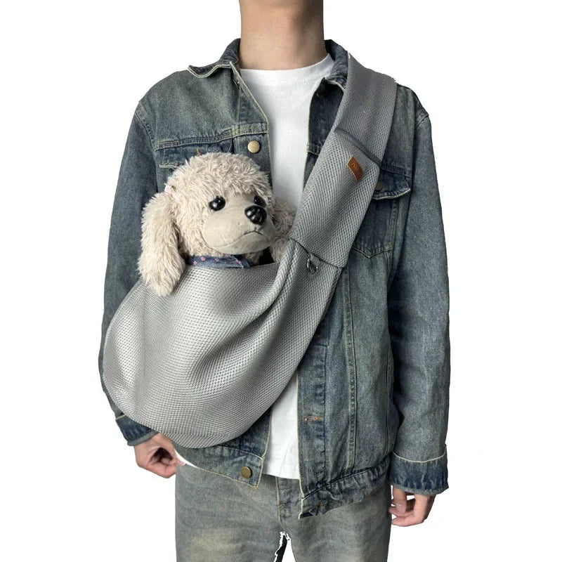 Summer Pet Sling Carrier Bag for Small Dog Dog Cat Breathable Outdoor Portable Messenger Bag Puppy Sling Handbag Tote Pouch - rarefrenchies 